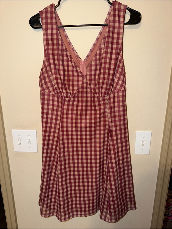 Cider Dresses & Skirts - Cider Burgundy & Cream Gingham Dress